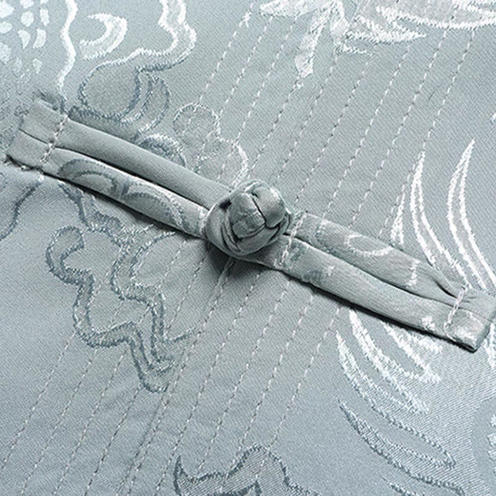 Traje Tang con diseño de dragón y Buddha Stones, uniforme tradicional Hanfu, Top de manga corta, pantalones, ropa, conjunto para hombre - image 4
