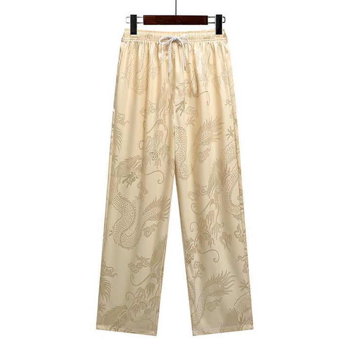 Traje Tang con diseño de dragón y Buddha Stones, uniforme tradicional Hanfu, Top de manga corta, pantalones, ropa, conjunto para hombre - image 16