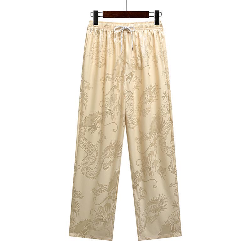 Traje Tang con diseño de dragón y Buddha Stones, uniforme tradicional Hanfu, Top de manga corta, pantalones, ropa, conjunto para hombre - image 15