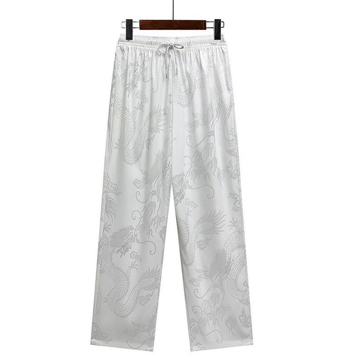 Traje Tang con diseño de dragón y Buddha Stones, uniforme tradicional Hanfu, Top de manga corta, pantalones, ropa, conjunto para hombre - image 19