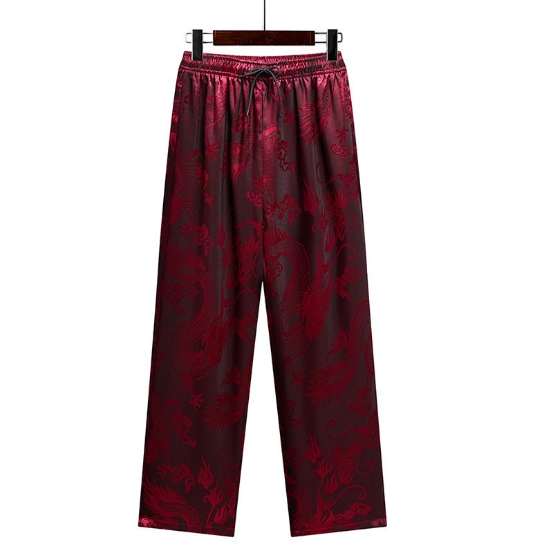 Traje Tang con diseño de dragón y Buddha Stones, uniforme tradicional Hanfu, Top de manga corta, pantalones, ropa, conjunto para hombre - image 22
