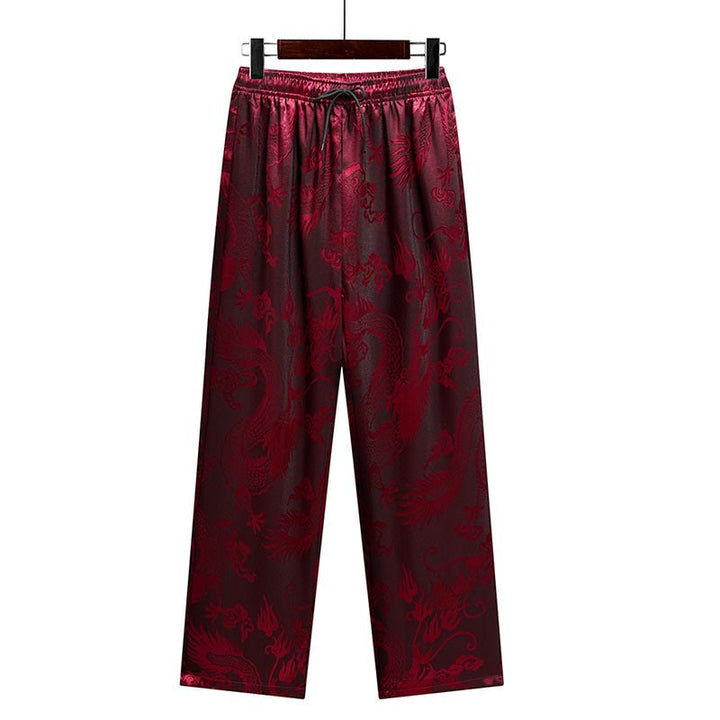 Traje Tang con diseño de dragón y Buddha Stones, uniforme tradicional Hanfu, Top de manga corta, pantalones, ropa, conjunto para hombre - image 22