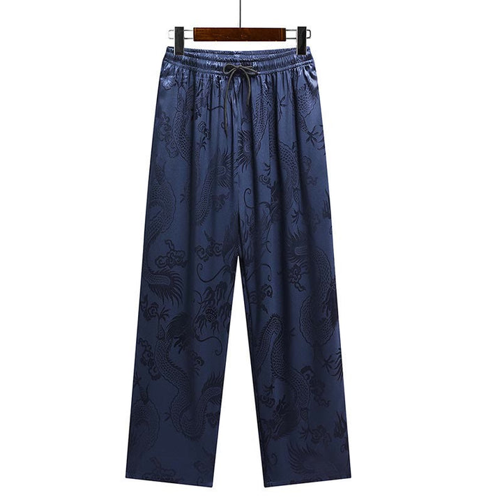 Traje Tang con diseño de dragón y Buddha Stones, uniforme tradicional Hanfu, Top de manga corta, pantalones, ropa, conjunto para hombre - image 24