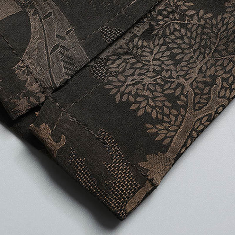 Conjunto de ropa para hombre , traje Tang de jardín con piedras de pino, pabellón de pino, uniforme tradicional Hanfu, Top de manga corta y pantalones - image 8