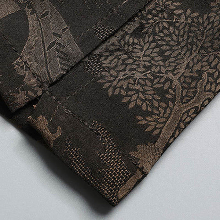 Conjunto de ropa para hombre , traje Tang de jardín con piedras de pino, pabellón de pino, uniforme tradicional Hanfu, Top de manga corta y pantalones - image 8