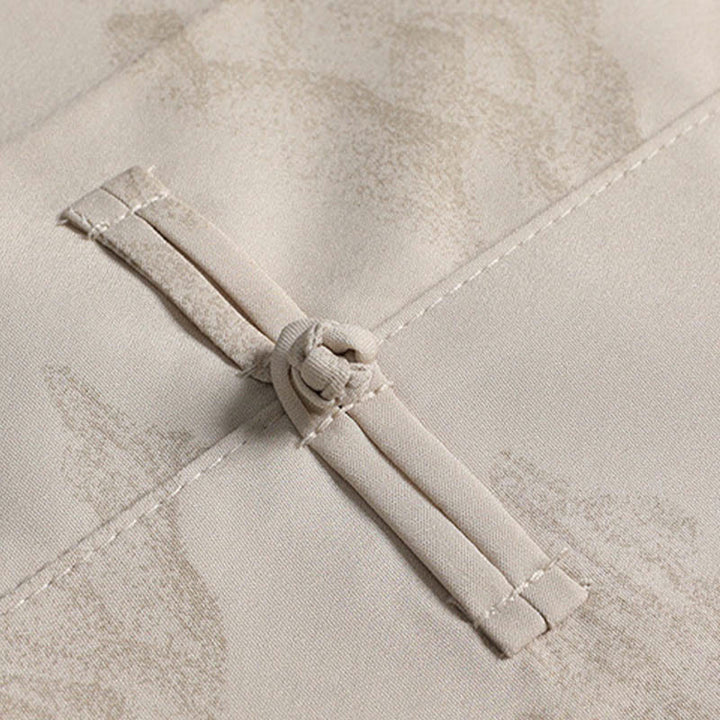 Traje Tang de Buddha Stones, montañas y árboles, uniforme tradicional Hanfu, Top de manga corta, pantalones, conjunto de ropa para hombre - image 4