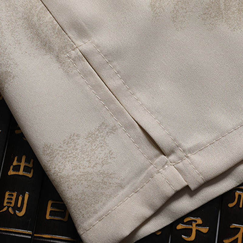 Traje Tang de Buddha Stones, montañas y árboles, uniforme tradicional Hanfu, Top de manga corta, pantalones, conjunto de ropa para hombre - image 6