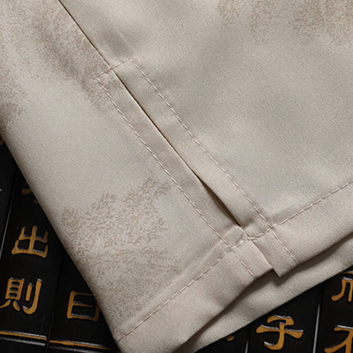 Traje Tang de Buddha Stones, montañas y árboles, uniforme tradicional Hanfu, Top de manga corta, pantalones, conjunto de ropa para hombre - image 6