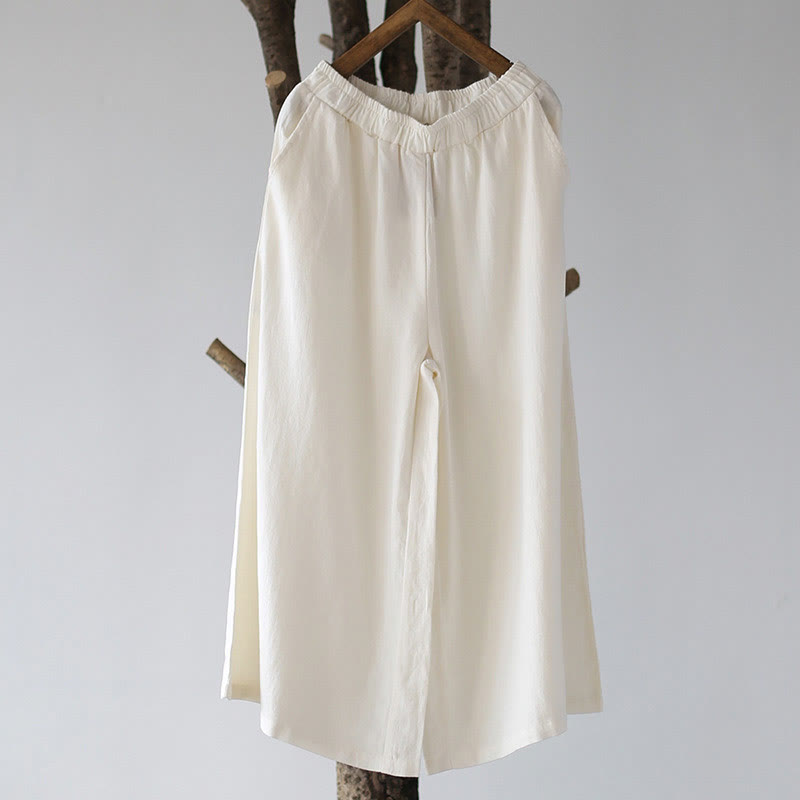 Vestido midi de jacquard con flores y Buddha Stones Vestido de lino y algodón de manga larga Pantalones anchos con bolsillos