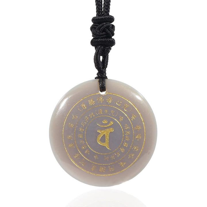 Buddha Stones Vairocana Tathagata Mantra sánscrito varios cristales negro obsidiana verde Aventurina fuerza COLLAR COLGANTE