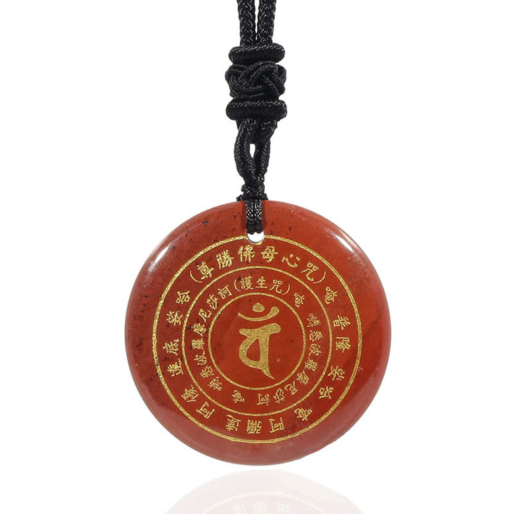 Buddha Stones Vairocana Tathagata Mantra sánscrito varios cristales negro obsidiana verde Aventurina fuerza COLLAR COLGANTE