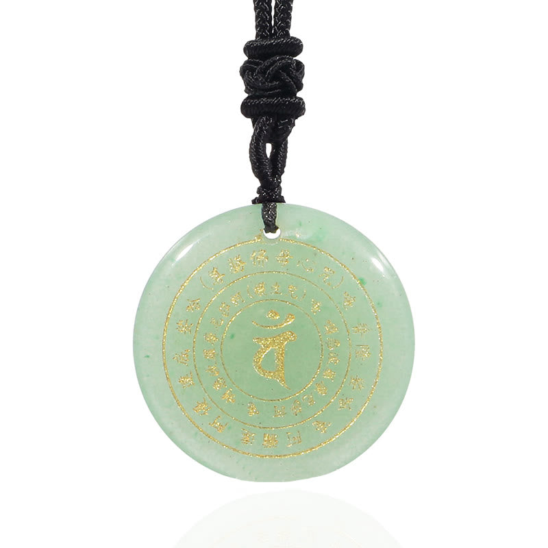Buddha Stones Vairocana Tathagata Mantra sánscrito varios cristales negro obsidiana verde Aventurina fuerza COLLAR COLGANTE