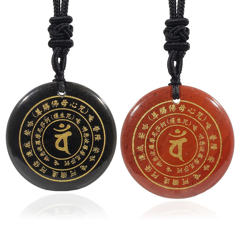 Buddha Stones Vairocana Tathagata Mantra sánscrito varios cristales negro obsidiana verde Aventurina fuerza COLLAR COLGANTE