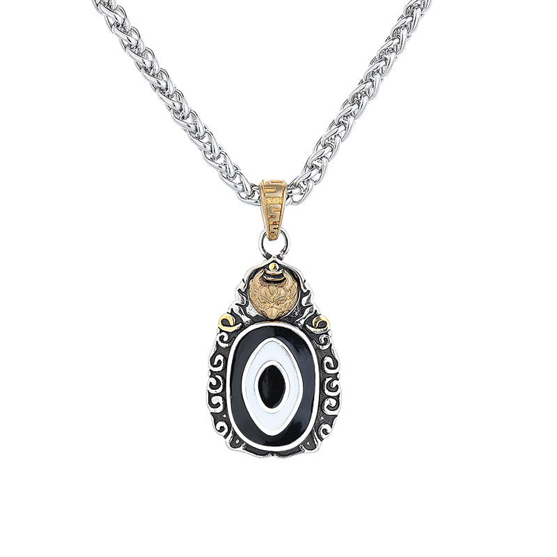 Buddha Stones Tíbet Dzi cuenta Garuda patrón cobre Metal riqueza collar colgante