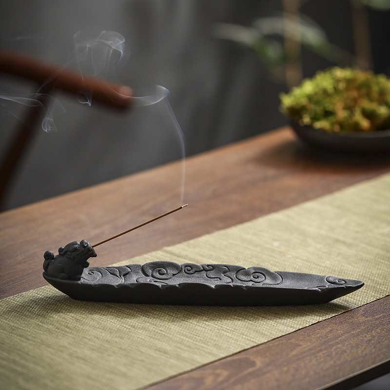 Buddha Stones, nubes propicias, Pixiu, palo de cerámica curativo, decoración de quemador de incienso