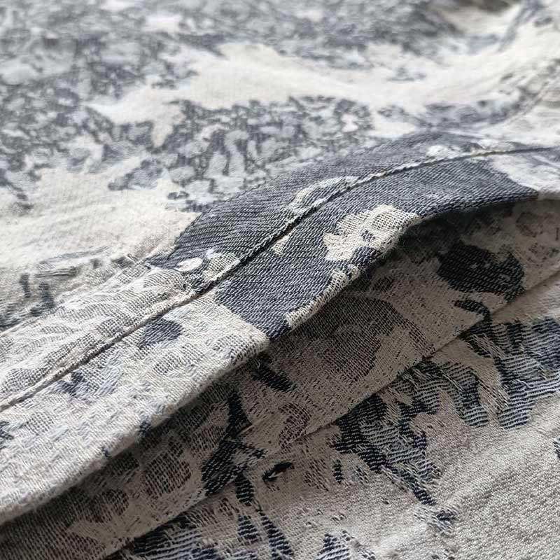 Camisa de chaqueta de lino de algodón de manga larga con diseño de botones de rana y estampado de Buddha Stones con bolsillos - image 12