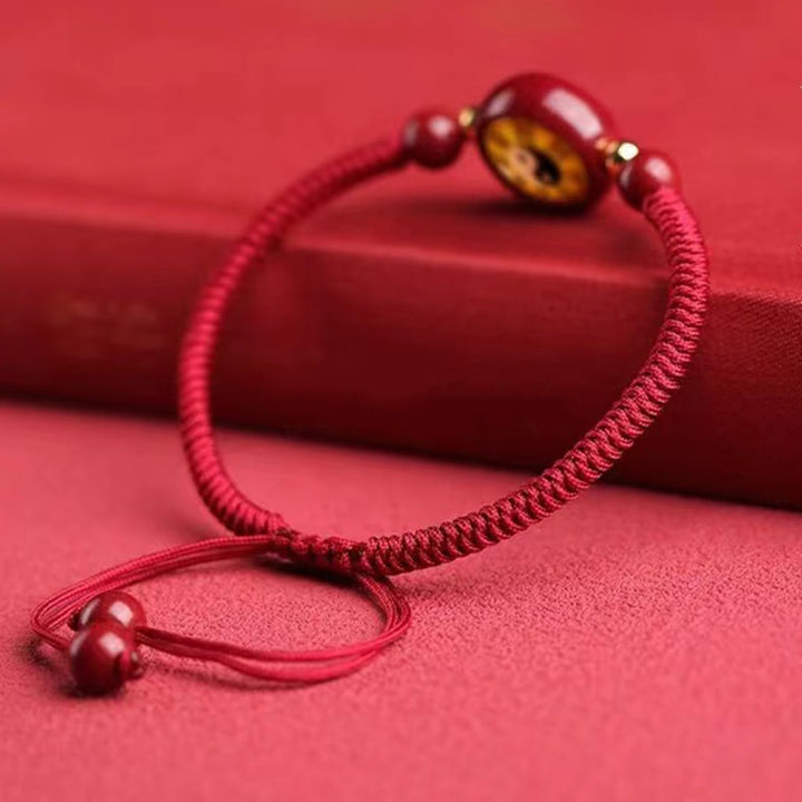 Pulsera de bendición Bagua con símbolo de Yin Yang, hilo rojo, cinabrio de la suerte, Buddha Stones