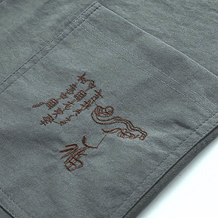 Buddha Stones Dragon Fu personaje Tang traje tradicional camisa de manga corta pantalones de pierna ancha ropa conjunto para hombres - image 10