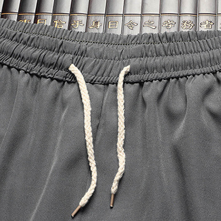 Conjunto de ropa para hombre, traje Tang bordado de buena fortuna con personaje de Buddha Stones , uniforme tradicional de manga corta, Top y pantalones