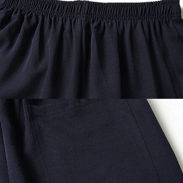 Conjunto de ropa para hombre, traje Tang bordado anudado chino con personaje Fu de Buddha Stones , Top tradicional de manga corta, pantalones, ropa