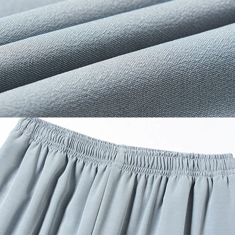 Buddha Stones Fu personaje bordado traje Tang tradicional botón de rana manga corta Top pantalones ropa conjunto para hombres - image 10