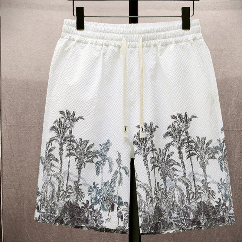 Conjunto de pantalones cortos de manga corta con estampado de urraca y árboles de coco con Buddha Stones, conjunto para hombre - image 8