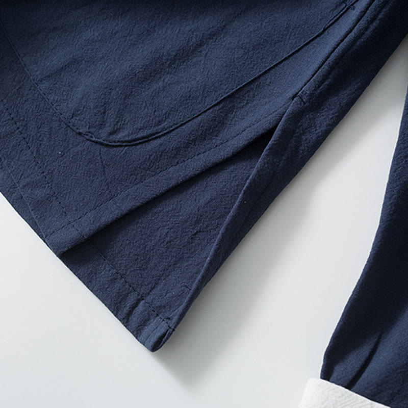 Buddha Stones Rana Botón Chino Tang Traje Camisa Algodón Lino Hombres Chaqueta Ropa - image 11