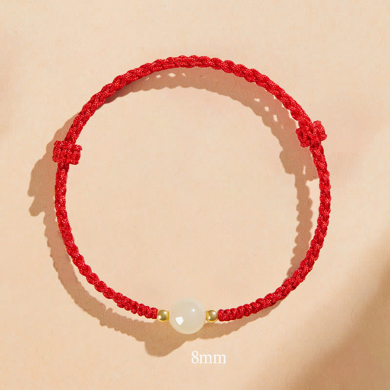 Pulsera trenzada de prosperidad con cuentas de la suerte, redondas, hechas a mano, con Buddha Stones