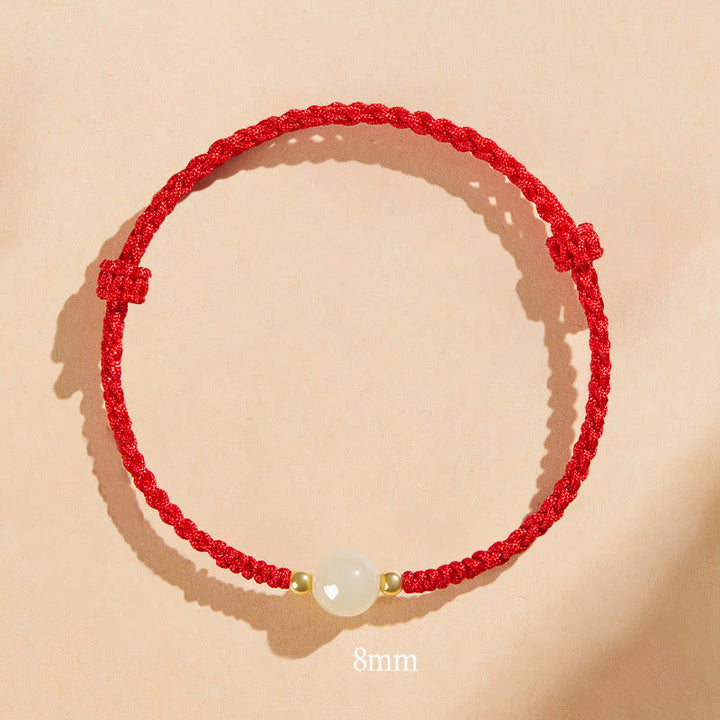 Pulsera trenzada de prosperidad con cuentas de la suerte, redondas, hechas a mano, con Buddha Stones