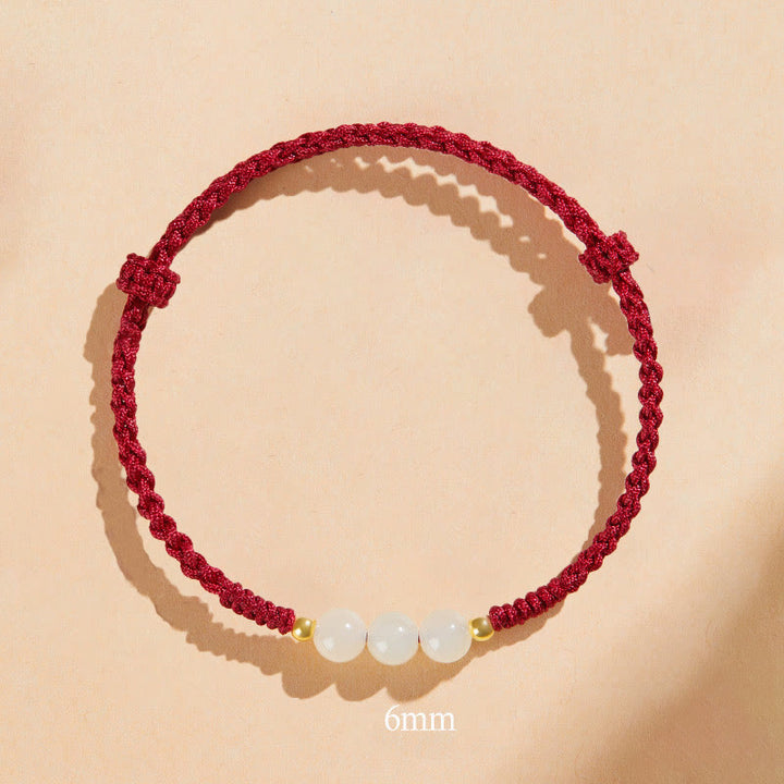 Pulsera trenzada de prosperidad con cuentas de la suerte, redondas, hechas a mano, con Buddha Stones