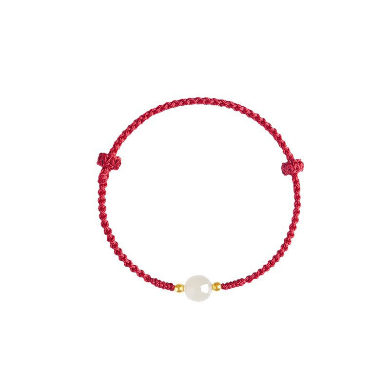 Pulsera trenzada de prosperidad con cuentas de la suerte, redondas, hechas a mano, con Buddha Stones
