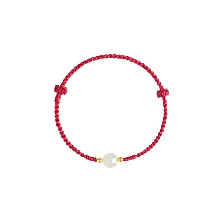 Pulsera trenzada de prosperidad con cuentas de la suerte, redondas, hechas a mano, con Buddha Stones