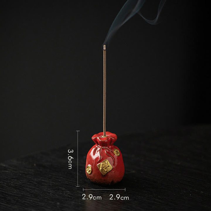 Cuenco pequeño del tesoro de Buddha Stones, bolsa de la suerte, bandeja de Bagua, palo de cerámica curativo, decoración de quemador de incienso