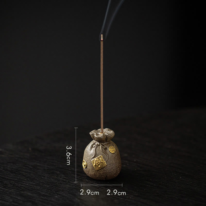 Cuenco pequeño del tesoro de Buddha Stones, bolsa de la suerte, bandeja de Bagua, palo de cerámica curativo, decoración de quemador de incienso