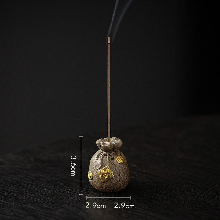 Cuenco pequeño del tesoro de Buddha Stones, bolsa de la suerte, bandeja de Bagua, palo de cerámica curativo, decoración de quemador de incienso