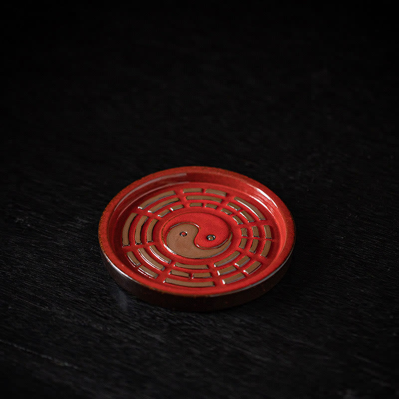 Cuenco pequeño del tesoro de Buddha Stones, bolsa de la suerte, bandeja de Bagua, palo de cerámica curativo, decoración de quemador de incienso