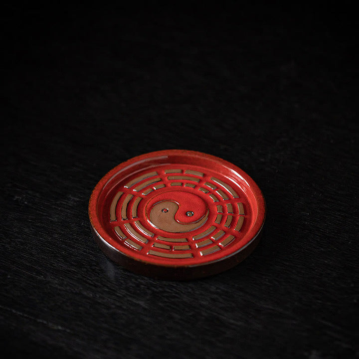 Cuenco pequeño del tesoro de Buddha Stones, bolsa de la suerte, bandeja de Bagua, palo de cerámica curativo, decoración de quemador de incienso
