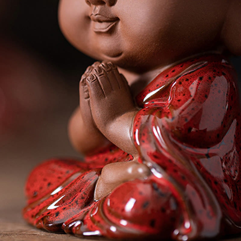 Buddha Stones Mini Gautama Buda Sakyamuni Kwan Yin Avalokitesvara Ksitigarbha Serenity decoración de escritorio de cerámica