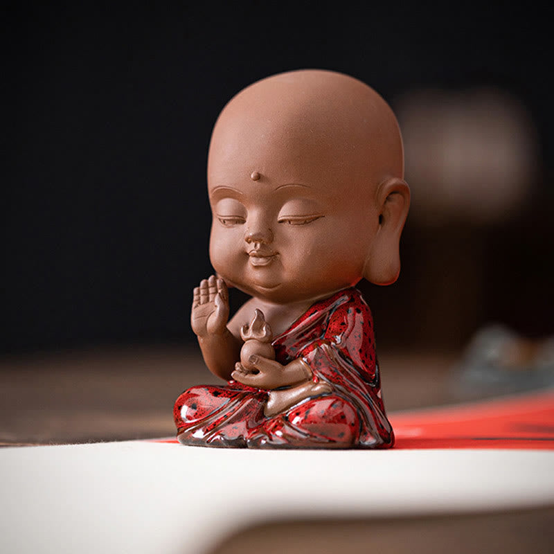 Buddha Stones Mini Gautama Buda Sakyamuni Kwan Yin Avalokitesvara Ksitigarbha Serenity decoración de escritorio de cerámica