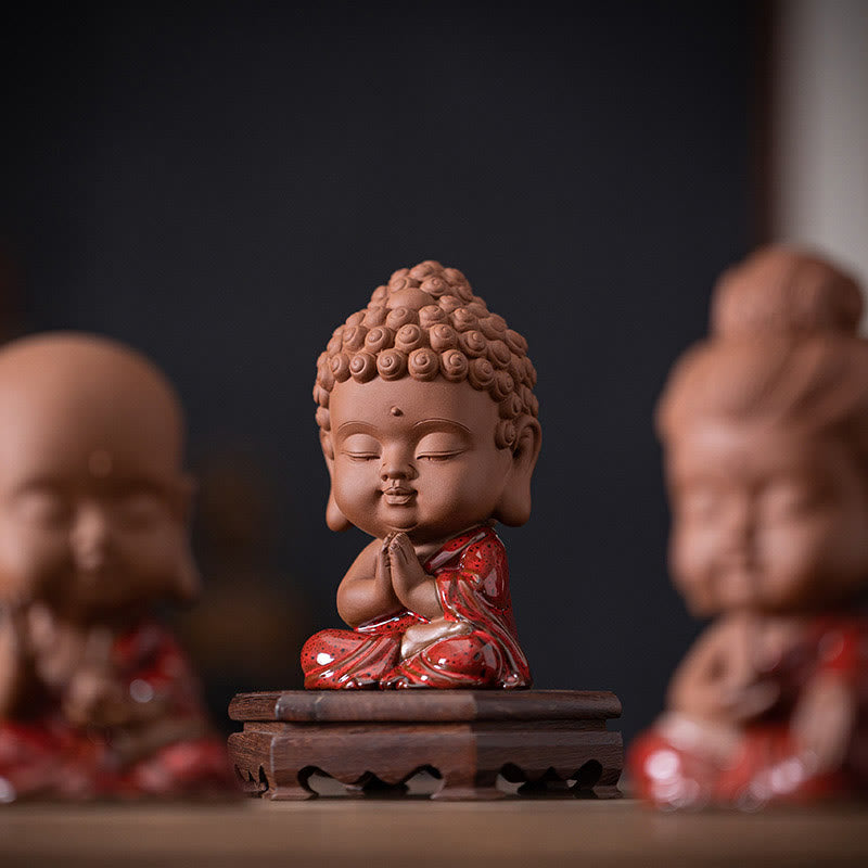 Buddha Stones Mini Gautama Buda Sakyamuni Kwan Yin Avalokitesvara Ksitigarbha Serenity decoración de escritorio de cerámica - image 10