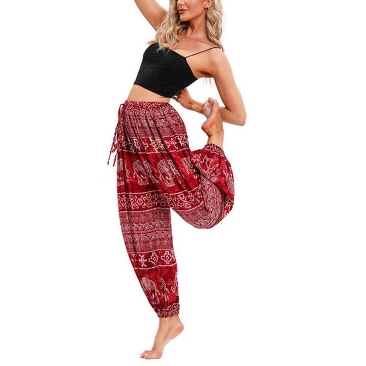 Pantalones de yoga para mujer con diseño de geometría de elefante y piedras de Buddha Stones - image 7