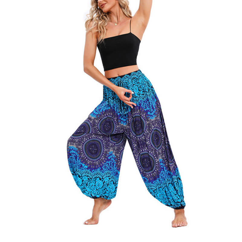 Pantalones de yoga para mujer con patrón de brújula sueltos e informales con Buddha Stones - Azul - US4-8/10, UK/AU8-12/14, EU36-40/42 (F) - image 5