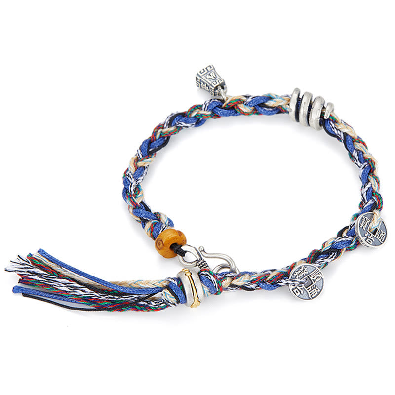 Pulsera de bendición hecha a mano con dije de escamas de monedas de plata de ley 925 con Buddha Stones - image 3