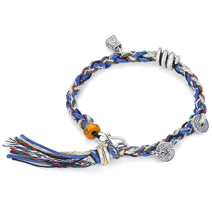 Pulsera de bendición hecha a mano con dije de escamas de monedas de plata de ley 925 con Buddha Stones - image 3