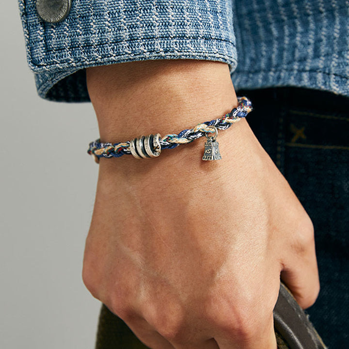 Pulsera de bendición hecha a mano con dije de escamas de monedas de plata de ley 925 con Buddha Stones - image 4