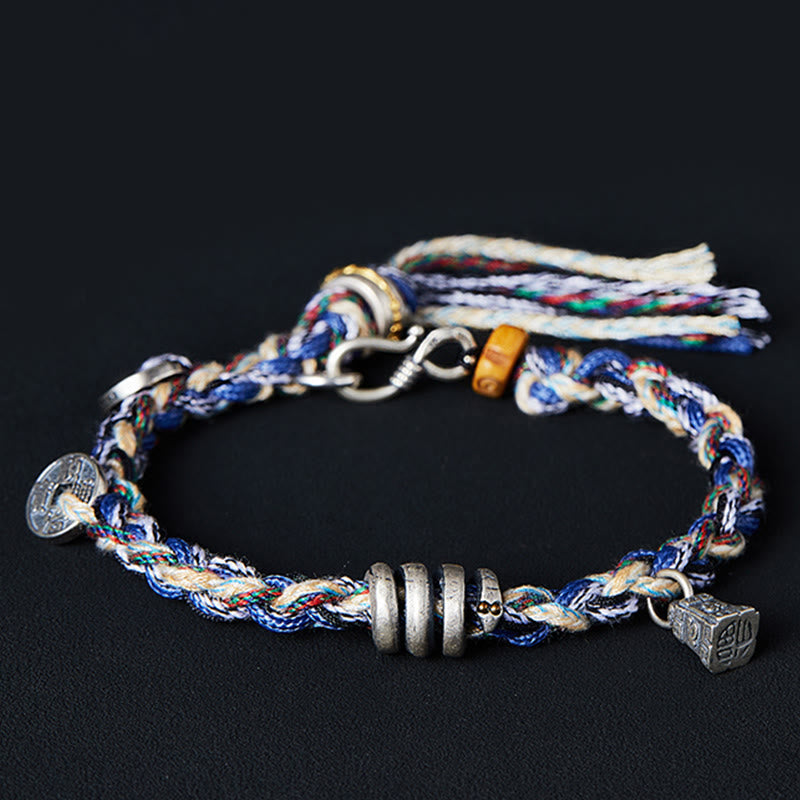 Pulsera de bendición hecha a mano con dije de escamas de monedas de plata de ley 925 con Buddha Stones - 19 cm apto para circunferencia de muñeca de 17 cm - image 0