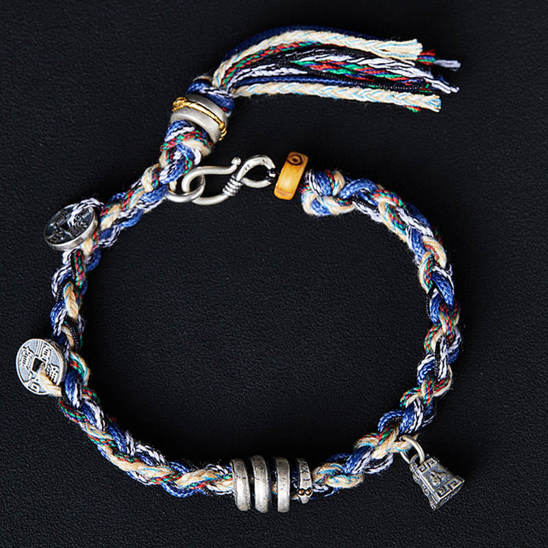 Pulsera de bendición hecha a mano con dije de escamas de monedas de plata de ley 925 con Buddha Stones - image 1