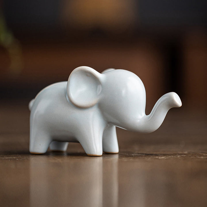 Buddha Stones pequeño elefante de cerámica hogar té mascota estatuilla decoración de escritorio - image 2