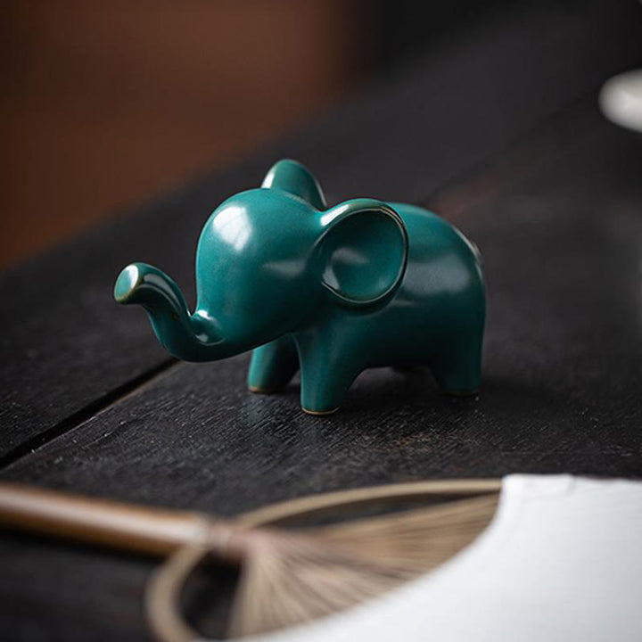 Buddha Stones pequeño elefante de cerámica hogar té mascota estatuilla decoración de escritorio - image 16