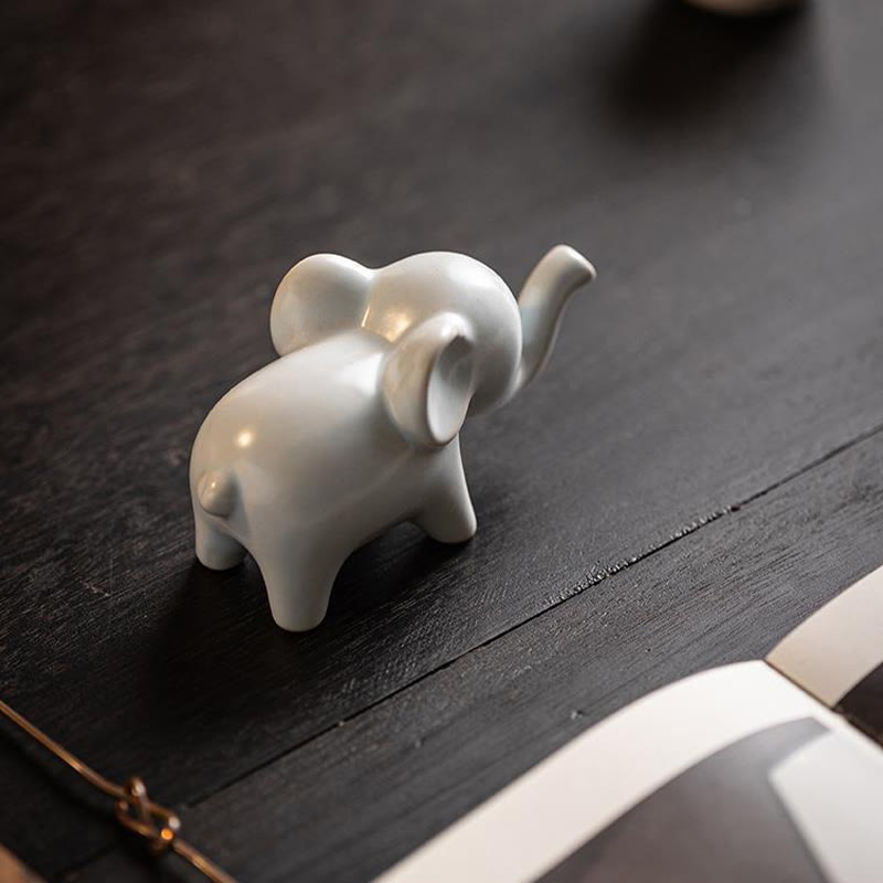 Buddha Stones pequeño elefante de cerámica hogar té mascota estatuilla decoración de escritorio - image 12